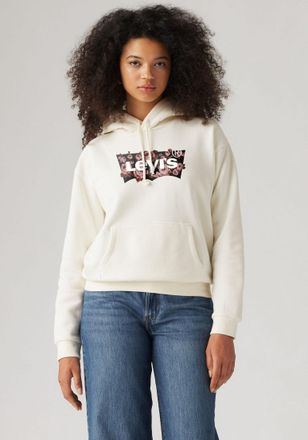 Levi's Hoodie LEVIS, Damen, Gr. XS (34), magnolia bw fill egr, Sweatware, Obermaterial: 58% Baumwolle, 42% Polyester, regular fit taillenbedeckt, ohne Aussch