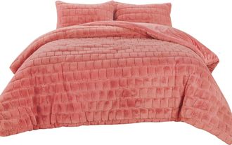 Elegant Comfort Ultra Soft Fluffy 3-Piece Faux Rabbit Fur Comforter Set All Season Warm Down Alternative