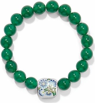 Brighton Womens Sydney Daisy Bracelet In Green / Silver