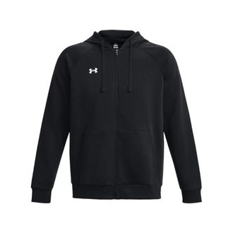 Under Armour Zip-throughs, male, Black, Size: 2XL Mens Rival Fleece Hoodie Full-Zip