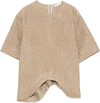 Niccol&ograve; Pasqualetti T010 Onda Ampho Top - Dames - T-shirts - Beige - S - Wol - Tops