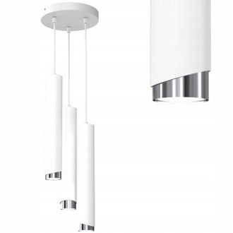 OEM L&aacute;mpara Suspendida Sobre Rueda Tubo Tubo 3x Gu10 Cromo Blanco Ewilight Bevel