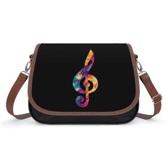 Generic Music Note Colored Crossbody Bags for Women Fashion Leather Shoulder Handbags With Adjustable Strap