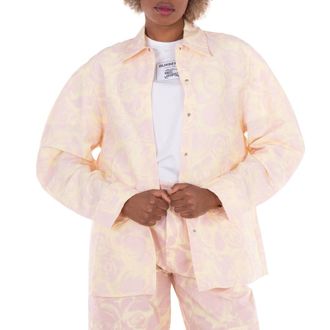 Burberry Taffeta Shirt With Floral Print, Brand Size 10 ( US Size 8 )