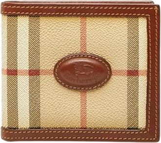 Burberry Pre-owned Wallets, female, Beige, Size: ONE SIZE Pre-owned PVC Leather Wallet