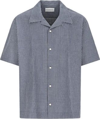 Givenchy Short Sleeve Shirts, male, Blue, Size: 2XL Checked Short-Sleeve Shirt