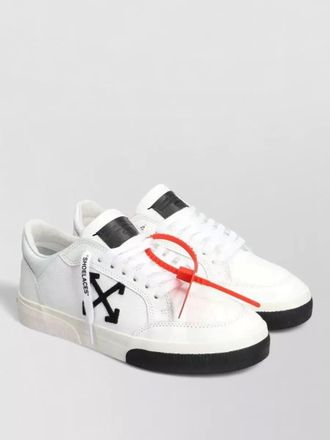 Off-white vulcanized low top calfskin sneakers