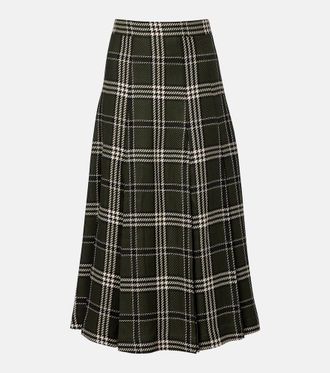 Emilia Wickstead Kensie checked wool-blend midi skirt
