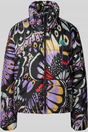 adidas Steppjacke mit Logo-Print und Rei&szlig;verschluss in Lila, Gr&ouml;&szlig;e XS