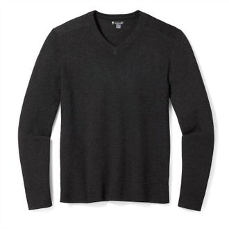 Smartwool Mens Sparwood V-Neck Sweater In Charcoal Heather