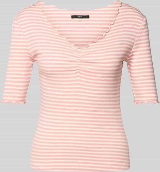 Zero T-Shirt mit Wellensaum in Hellrosa, Gr&ouml;&szlig;e 34