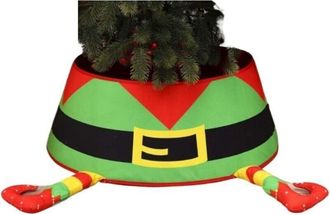 OEM Falda Decorativa Para &Aacute;rbol De Navidad Con Gorro De Pap&aacute; Noel Rojo En 3d, Decoraci&oacute;n De Escritorio Sin Luces Para El Hogar, La Oficina Y Las Fiestas