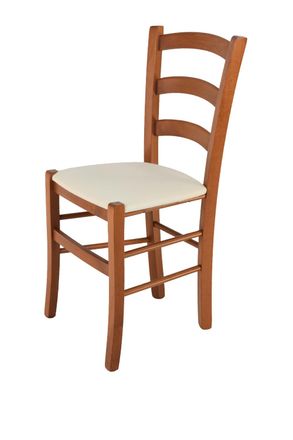 Tommychairs Tommychairs Silla Venice En Haya Cerezo, Asiento Tela Marfil