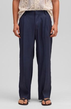 Nn.07 Kay Relaxed Fit Twill Trousers in Deep Navy at Nordstrom, Size 30 X 32
