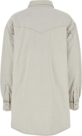 Maison Margiela Womens Chalk Denim Oversize Shirt - Light Grey Cotton - Size EU 38 (Womens)