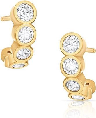 Thatch Astrid Cubic Zirconia Hoop Earrings in 14K Gold Plated at Nordstrom
