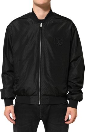 Dolce & Gabbana Black Acetate Full Zip Bomber Men Mens Jacket
