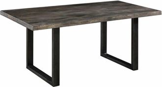 Massivmoebel24 tavolo da pranzo in legno di Mango 160x90x76 grigio scuro laccato railway 208