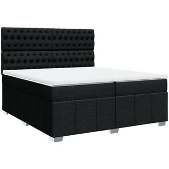 vidaXL Vidaxl - Cama Box Spring Con Colch&oacute;n Tela Negro 200x200 Cm
