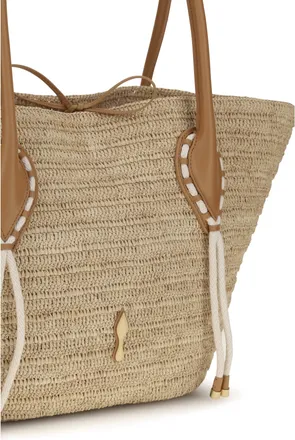 Christian Louboutin Womens Shoulder Bag Venus Basket Raffia Natural-Tan Natural/tan