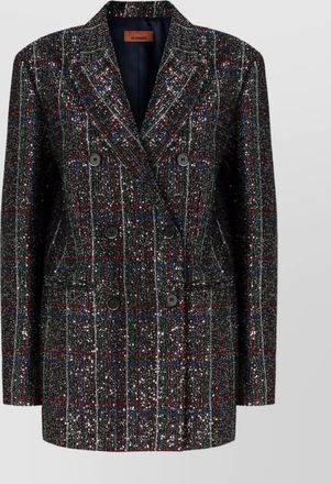 Missoni double-breasted checked blazer featuring sequins