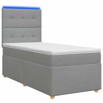 vidaXL Letto Box Spring Led Con Materasso Grigio Chiaro 90 X 190 Cm Vidaxl