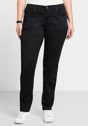 Sheego Stretch-Hose SHEEGO, Damen, Gr. 40, Normalgr&ouml;ssen, schwarz, 97% Baumwolle, 3% Elasthan, unifarben, Hosen Stretch-Hose
