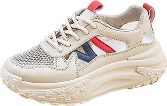 Generic Ladies Plantar Fasciitis Slip on Running Trainers Chunky Sneakers for Women & Girls Summer Walking Shoes with 2 Inch Thick Sole Comfortable & Lightwei