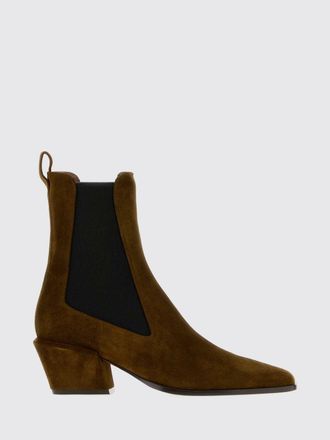 PARIS TEXAS Bettina Suede Western Chelsea Boots with Mid Flared Heel