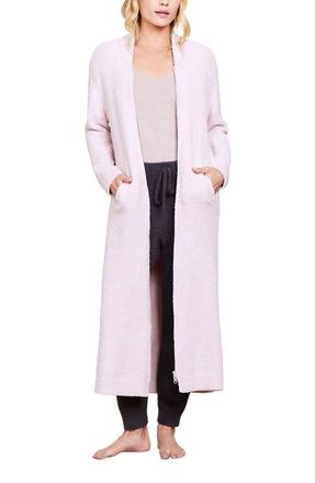 Barefoot Dreams CozyChic Front Zip Robe in He Dusty Rose-White at Nordstrom, Size Xx-Small