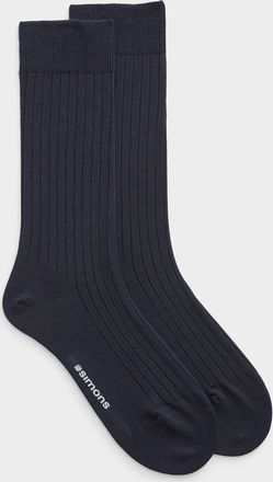 Le 31 Mens Finely ribbed organic cotton socks