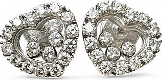 Chopard White Gold Happy Diamond Heart Earrings