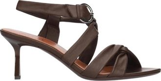 Lola Cruz Sandalo intrecciato in pelle - Dames - Sandalen met hakken - Bruin - 37 EU - Leer - Schoenen