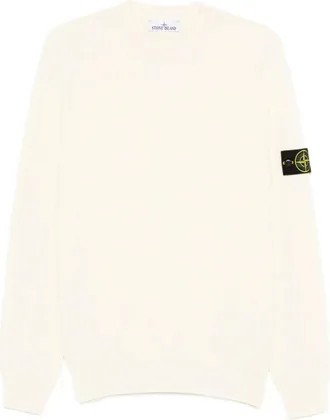 Stone Island Off White Crew Neck Sweater
