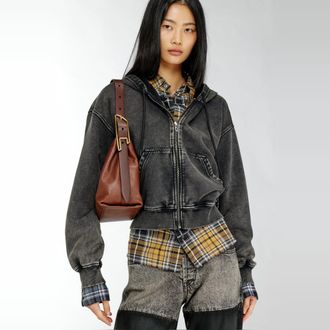 Diesel D-Line-Shoulder bag in leather - Shoulder Bags - Woman - Brown