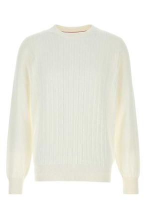 Brunello Cucinelli White Crew Neck Sweaters