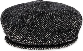 Dolce & Gabbana Wool Herringbone Flat Cap - Heren - Hoeden - Grijs - 58 CM - Wol - Accessoires