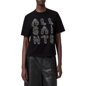 AllSaints Ella Lisa Cotton Graphic T-Shirt in Black at Nordstrom Rack, Size X-Small