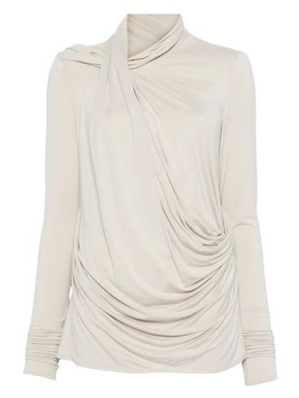 Entire studios draped top - women - Viscose/Elastane - L - Neutrals