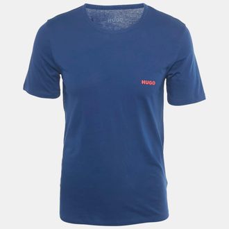 HUGO BOSS Blue Logo Print Jersey Triplet P T-Shirt