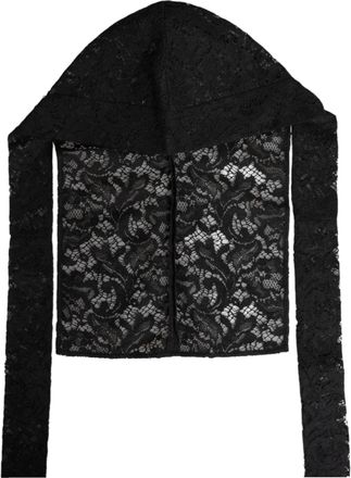 Dolce & Gabbana Zwarte Bloemenkant Hoofddoek Hoed