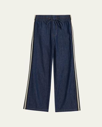 Veronica Beard Taylor Wide-Leg Track Jeans