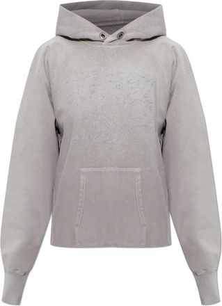 Maison Margiela Geborduurde sweater - Dames - Hoodies - Grijs - S - Katoen - Hoodies & sweatvesten