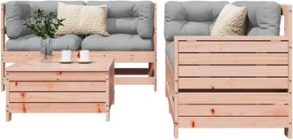 vidaXL Juego De Sof&aacute;s De Jard&iacute;n 5 Pzas Madera Maciza De Abeto Douglas Vidaxl