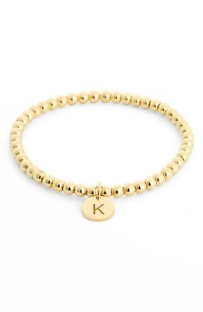 Meshmerise Initial Charm Ball Stretch Bracelet in Yellow-K at Nordstrom Rack