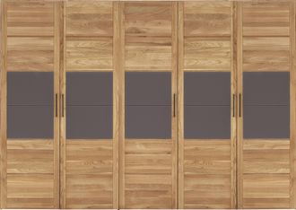 HOME AFFAIRE Drehtürenschrank »Chamara« aus massivem Eichenholz, in unterschiedlichen Breiten, Höhe 218 cm