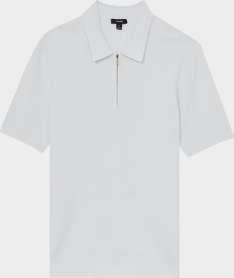 Reiss Mens Regis Half-Zip Texture Knit Polo Shirt