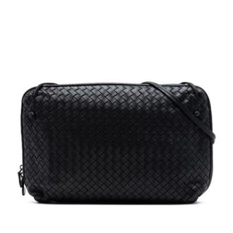 Bottega Veneta Pre-owned Cross Body Bags, female, Black, Size: ONE SIZE Pre-owned Woven Crossbody Bag