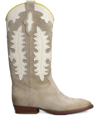 Gis&egrave;l moir&egrave; 30mm Kansas cowboy boots - Neutrals