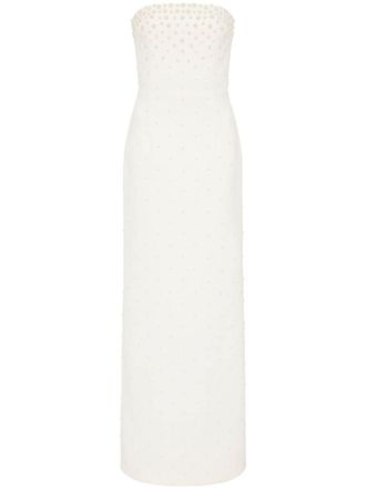 Rebecca Vallance Therese pearl-embellished gown - White